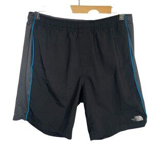 The North Face Running Shorts Mens Medium Black Gray Pockets Drawstring